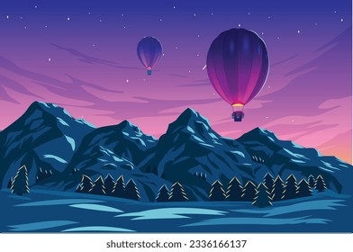 mountain view vector art 3