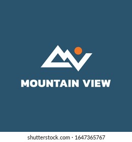 Mountain view vector icon design.