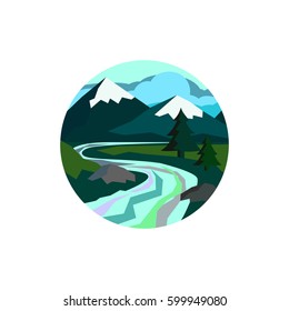 Mountain view vector illustration