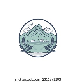 Mountain view vector illustration design