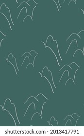 mountain view vector sketch illustration japanese chinese oriental line art ink seamless