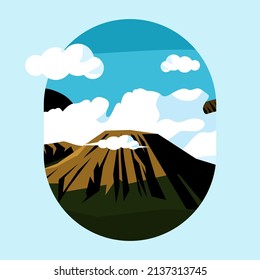 mountain view with white clouds