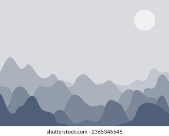 mountain views.  flat landscape illustration.  vector design