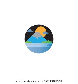 Mountain views logo vector icon illustration design 