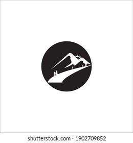 Mountain views logo vector icon illustration design 