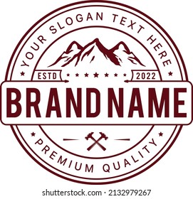 Mountain Vintage Logo, badges and design element. Hill logo