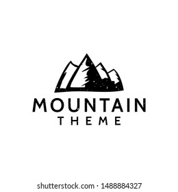 Mountain vintage logo design concept