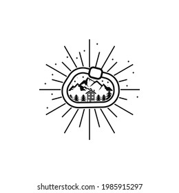 mountain vintage logo design ilustration