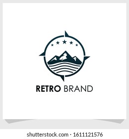 mountain vintage logo design vector, adventure brand logo design template