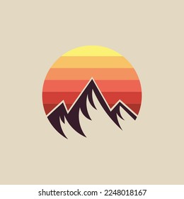 diseño de logotipo de montaña vintage vector, inspiración de diseño de aventura retro
