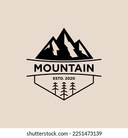 mountain vintage logo design vector, adventure logo inspiration