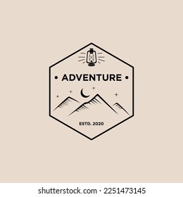 mountain vintage logo design vector, adventure logo inspiration