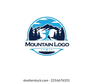 mountain vintage logo design vector