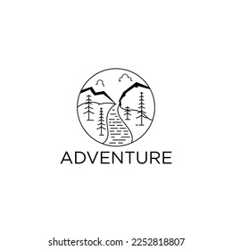 mountain vintage logo vector, adventure logo inspiration