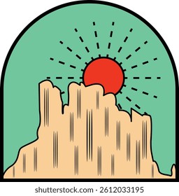 Mountain vintage retro design vector illustration badge