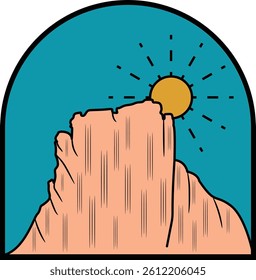Mountain vintage retro design vector illustration badge
