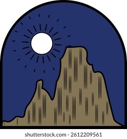 Mountain vintage retro design vector illustration badge