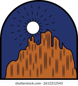 Mountain vintage retro design vector illustration badge