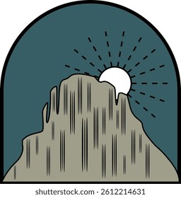 Mountain vintage retro design vector illustration badge