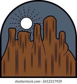 Mountain vintage retro design vector illustration badge