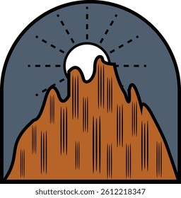 Mountain vintage retro design vector illustration badge