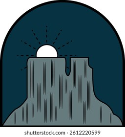 Mountain vintage retro design vector illustration badge
