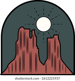 Mountain vintage retro design vector illustration badge