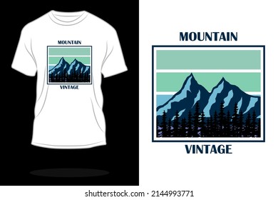 mountain vintage retro t shirt design