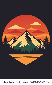 Mountain vintage with splash ink for your tshirt design, apparel design, community or your background