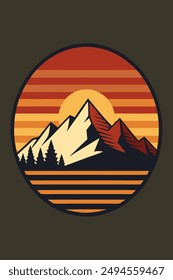 Mountain vintage with splash ink for your tshirt design, apparel design, community or your background