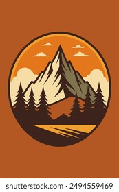 Mountain vintage with splash ink for your tshirt design, apparel design, community or your background