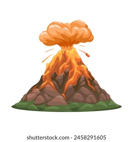 Mountain Volcanic Eruption Illustration Vector