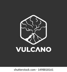 Mountain Volcano Badge Logo Design