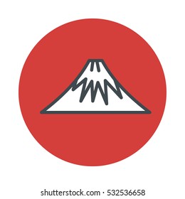 Mountain volcano Fuji icon isolated on white background. Vector illustration
