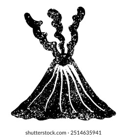 Volcán de montaña con textura grunge