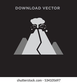 mountain volcano icon illustration isolated vector sign symbol on black background