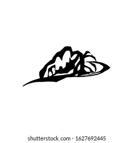 Mountain, Volcano, Summit, Peak Icon Vector Logo Template vetor illustration eps 10