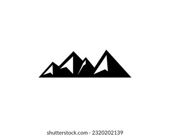 Mountain, Volcano, Summit, Peak Icon Vector Logo Template Illustration Design