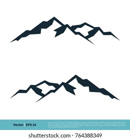Mountain, Volcano, Summit, Peak Icon Vector Logo Template Illustration Design. Vector EPS 10.