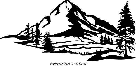 Mountain Wall Art, Mountain Office Decor, 