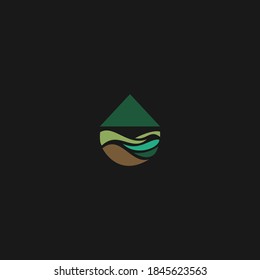 Mountain Water Abstract Logo vector design download