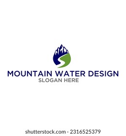 mountain water design modern and simple