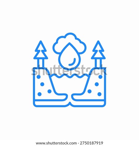 mountain water drop icon sign vector