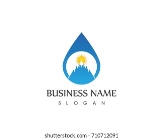 Mountain In Water Drop Logo