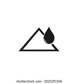 a mountain with water drops next to it