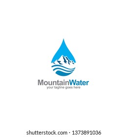 Mountain Water Logo Design Stock Vector (Royalty Free) 1373891036 ...