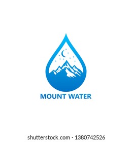 Vector de diseño de plantillas de logotipo de agua de montaña, Emblem, Concepto de diseño, símbolo creativo, icono