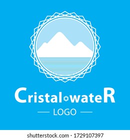 Mountain and Water Logo Template Design Vector, Cristal Water Emblem, Design Concept, Creative Symbol, Icon. Vector illustration