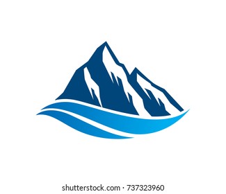 Mountain and Water Logo Template Design Vector, Emblem, Design Concept, Creative Symbol, Icon