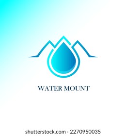 Mountain water logo template vector